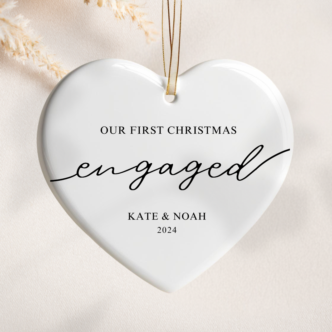 Engagement Ornament First Christmas, Personalized Christmas Keepsake, Engaged Christmas Gift 2024, Mr Mrs Wedding Gift, Couples Announcement