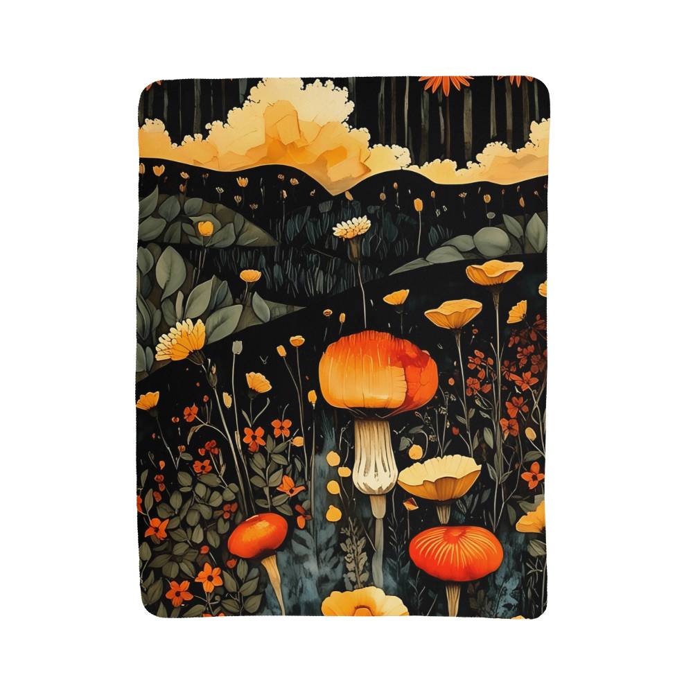 Mushroom Sherpa Fleece Blanket