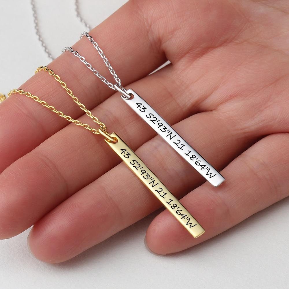 DIY Name Necklace Engraved Character 2 Color Select Necklaces & Pendants Customize Letter Personalized Gift Name Necklace