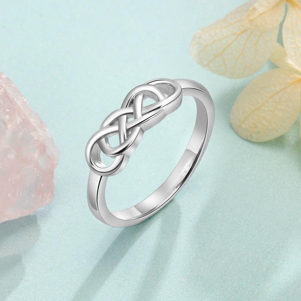 Personalized Wedding Engagement Rings for Women Engraved Name Braided Knot Ring Fashion Jewelry Gift Customized Rings