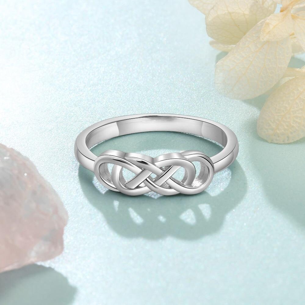 Personalized Wedding Engagement Rings for Women Engraved Name Braided Knot Ring Fashion Jewelry Gift Customized Rings