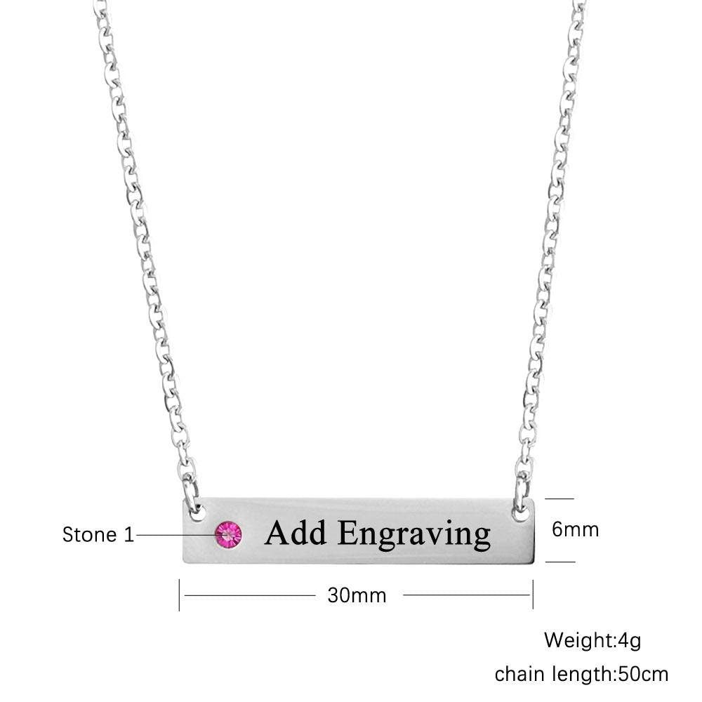 Personalized Name Bar Necklaces for Women Customized Birthstone Nameplate Necklaces & Pendants Birthday Gift Customized Necklaces