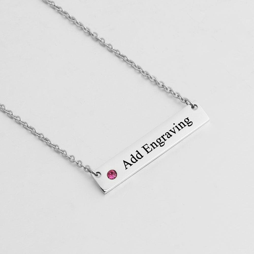 Personalized Name Bar Necklaces for Women Customized Birthstone Nameplate Necklaces & Pendants Birthday Gift Customized Necklaces