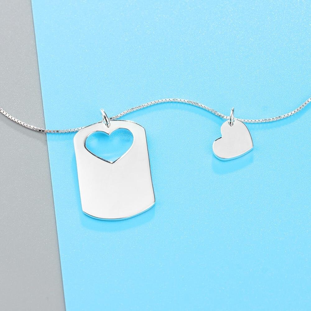 Personalized Name Couple Necklace 2 Pcs/Set Customized Engraving Friendship BFF Necklaces & Pendants Customized Necklaces