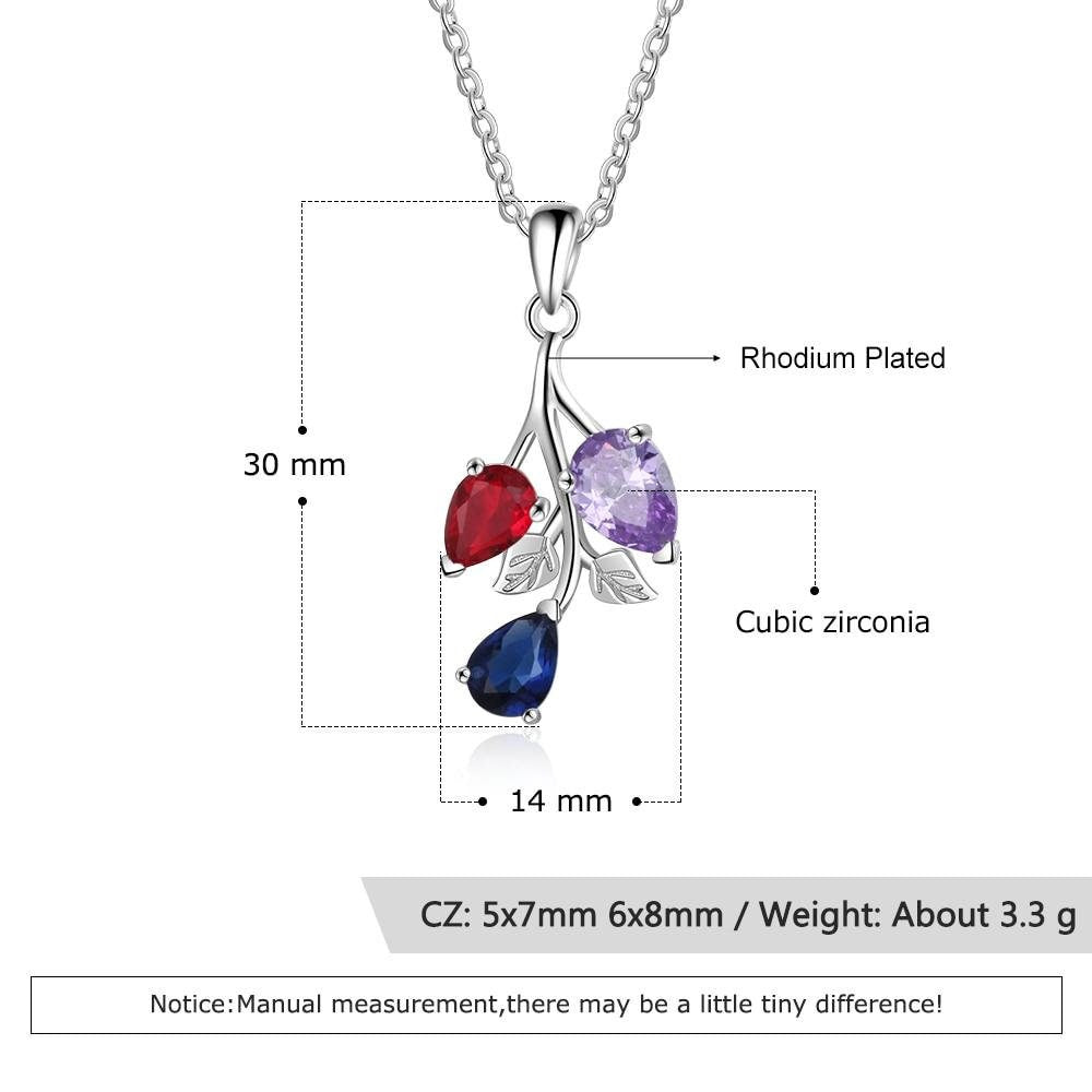 Personalized Leaf Mother Necklace Custom DIY 3 Birthstones Pendant Necklaces for Women Trendy Party Jewelry Customized Necklaces