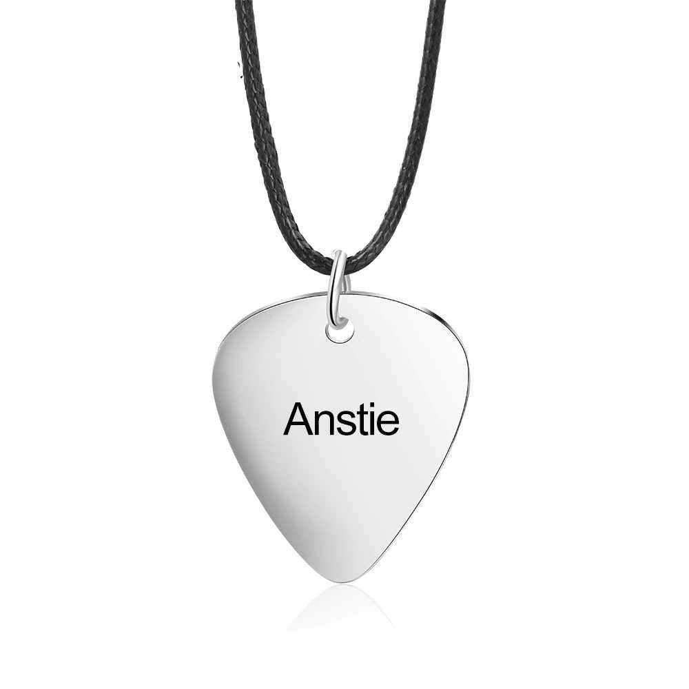 Personalized Custom Engraved Name Pendant Necklace Stainless Steel Black Rope Chain Necklaces for Women Anniversary Gift Customized