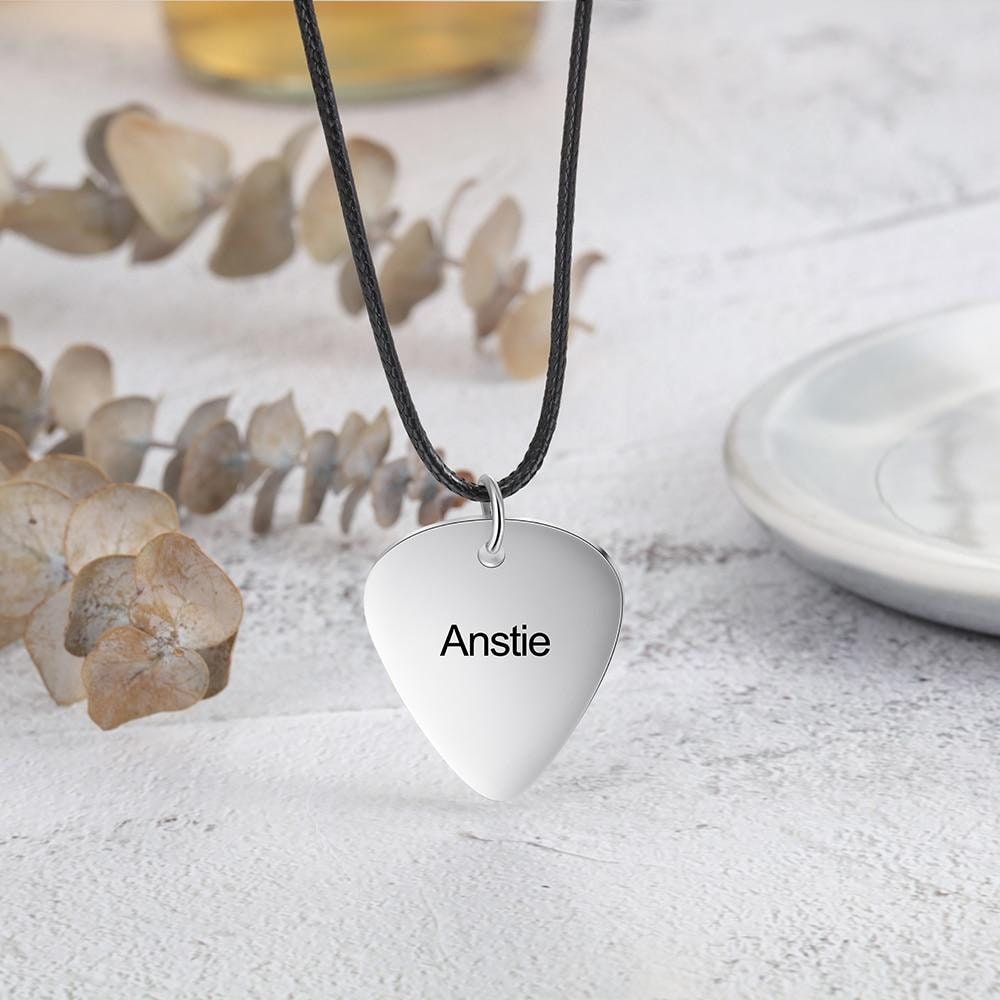 Personalized Custom Engraved Name Pendant Necklace Stainless Steel Black Rope Chain Necklaces for Women Anniversary Gift Customized