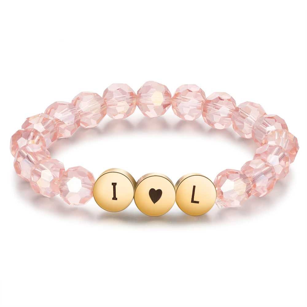 Personalized Engraved Initial Bracelets for Girls Customized Letter & Name Children Bracelet Christmas Gifts for Kids Customized Bracelets