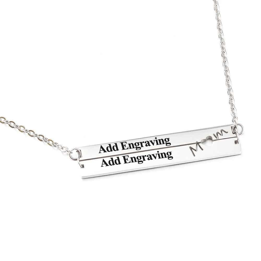 Personalized Stainless Steel Nameplate Bar Necklace Women Custom Name Necklaces Gift Customized Necklaces