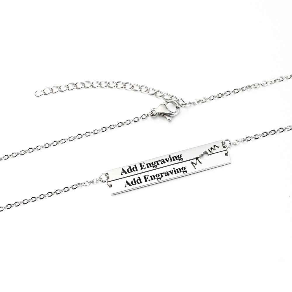 Personalized Stainless Steel Nameplate Bar Necklace Women Custom Name Necklaces Gift Customized Necklaces