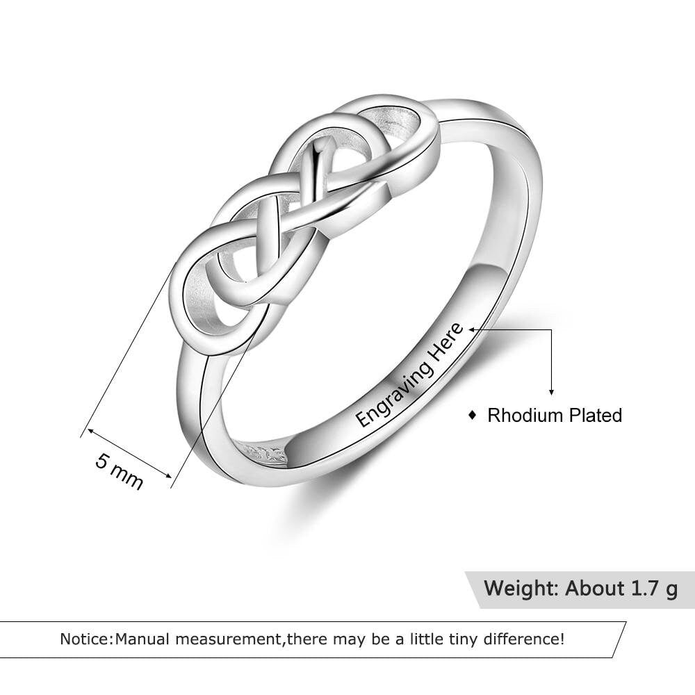 Personalized Wedding Engagement Rings for Women Engraved Name Braided Knot Ring Fashion Jewelry Gift Customized Rings