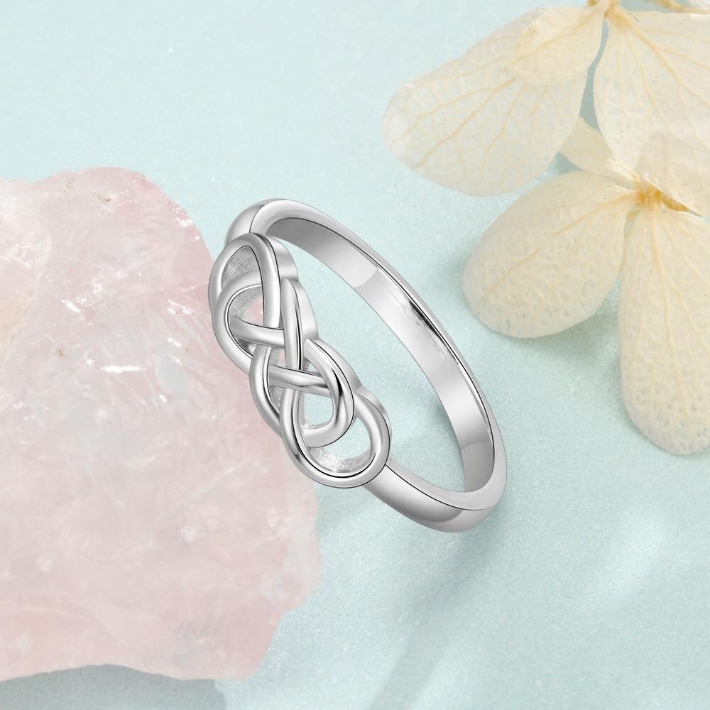 Personalized Wedding Engagement Rings for Women Engraved Name Braided Knot Ring Fashion Jewelry Gift Customized Rings