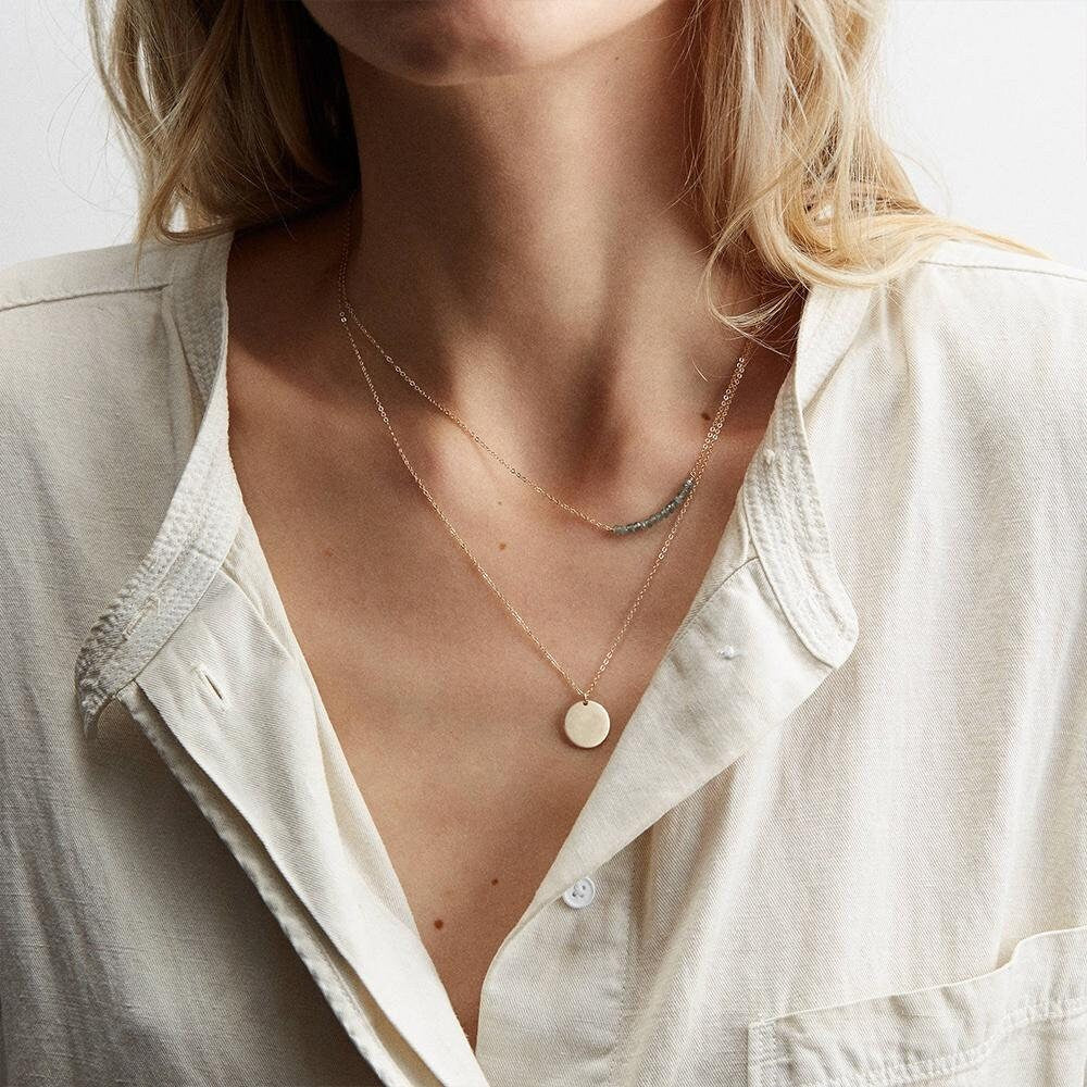 Crystal Necklace, Layered Necklace, Necklace Set, Necklace for Women, Fine Necklace, Trendy Jewelry, Gold Necklace, Silver Necklace, Silver