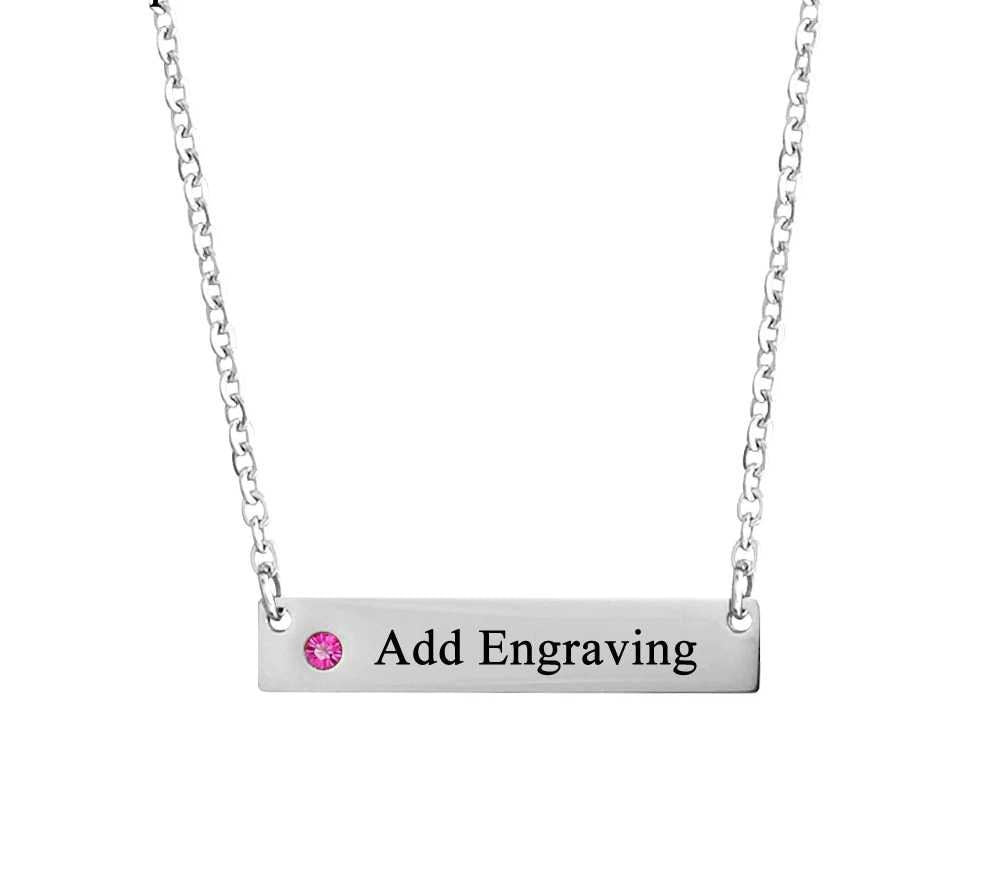 Personalized Name Bar Necklaces for Women Customized Birthstone Nameplate Necklaces & Pendants Birthday Gift Customized Necklaces