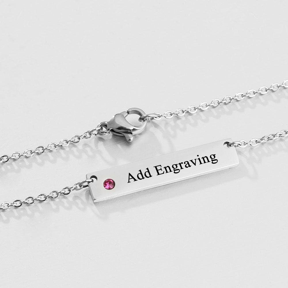 Personalized Name Bar Necklaces for Women Customized Birthstone Nameplate Necklaces & Pendants Birthday Gift Customized Necklaces