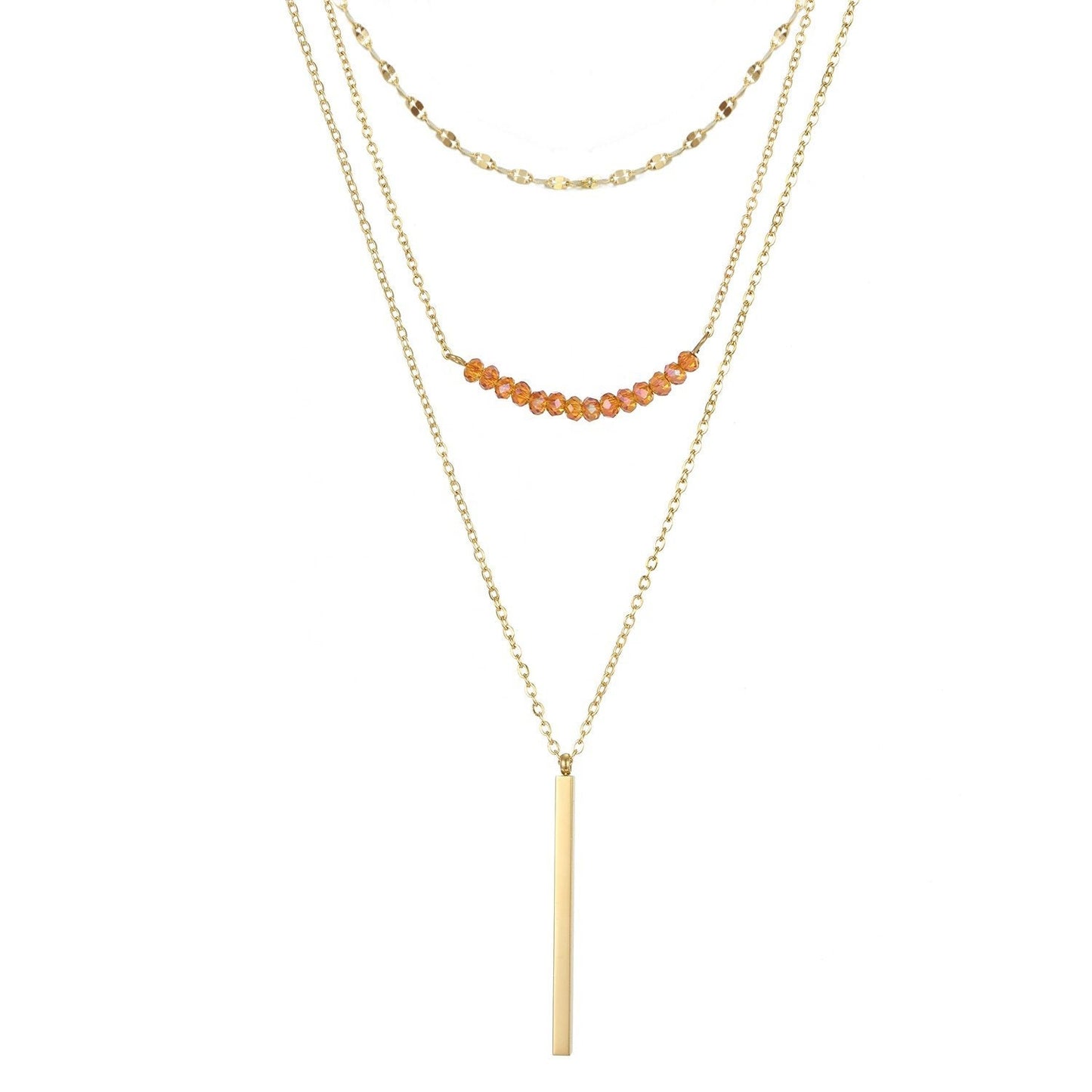 Crystal Layered Chains, Necklace Set, Necklace for Women, Fine Necklace, Trendy Jewelry, Gold Necklace, Silver Necklace, Fashion Jewelry,
