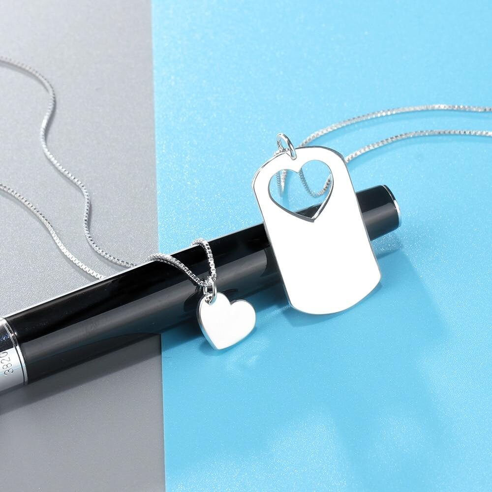 Personalized Name Couple Necklace 2 Pcs/Set Customized Engraving Friendship BFF Necklaces & Pendants Customized Necklaces