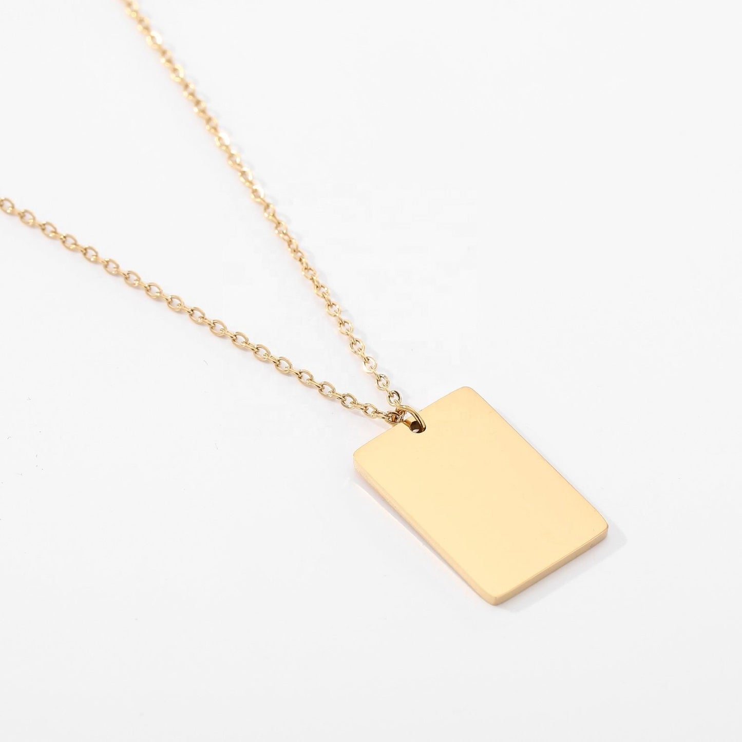 Initial Custom, Nameplate Charm, Woman Necklace, Collier, Woman Jewelry, Blanks Square, Personalized Charm, Square Pendant, Minimalist