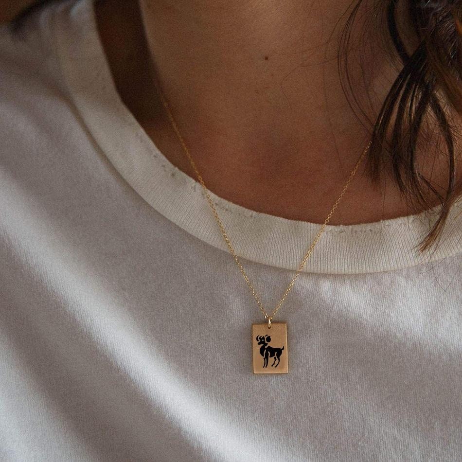 Initial Custom, Nameplate Charm, Woman Necklace, Collier, Woman Jewelry, Blanks Square, Personalized Charm, Square Pendant, Minimalist