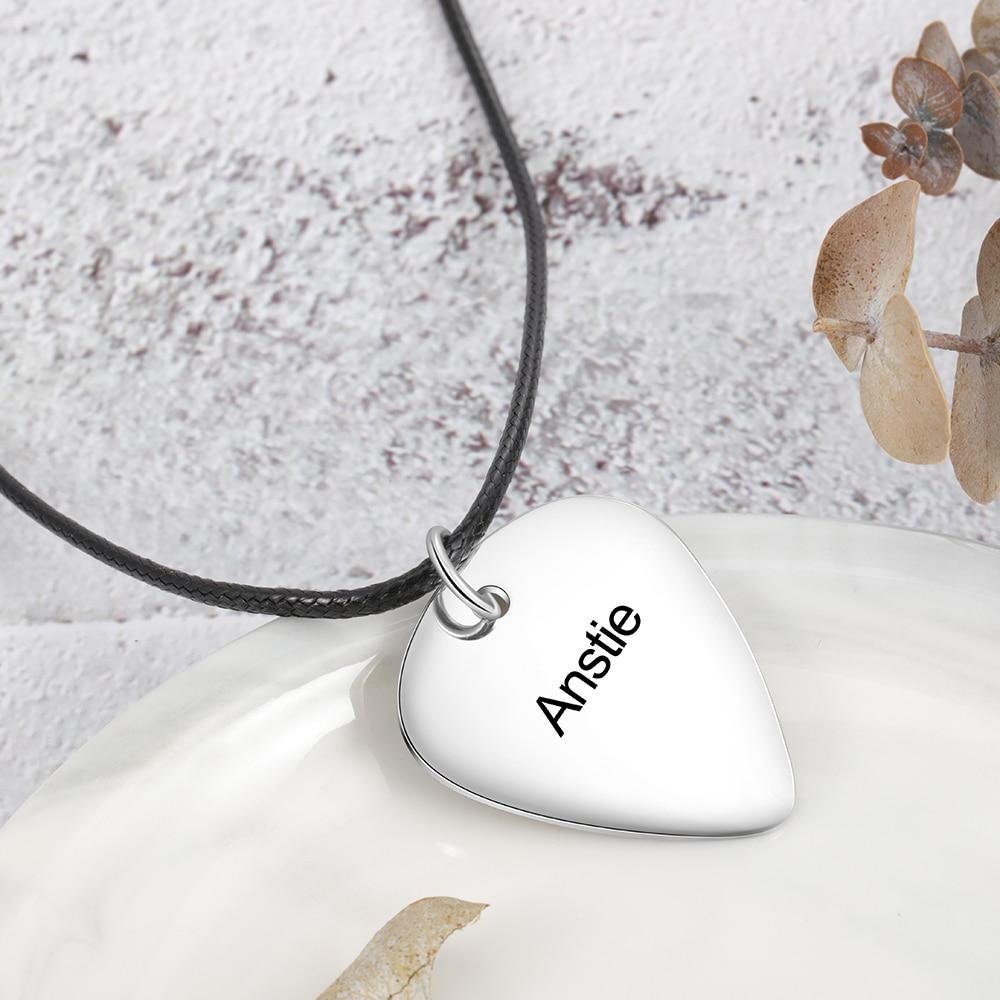 Personalized Custom Engraved Name Pendant Necklace Stainless Steel Black Rope Chain Necklaces for Women Anniversary Gift Customized