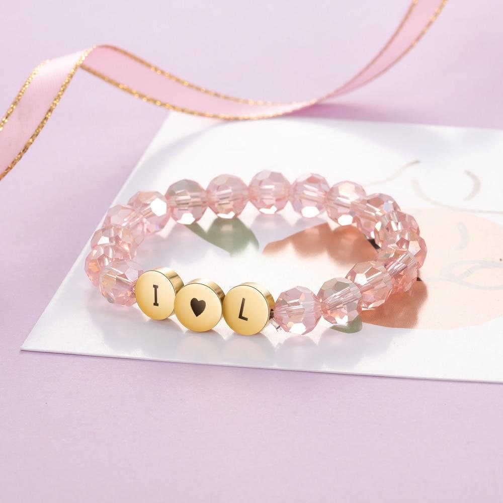 Personalized Engraved Initial Bracelets for Girls Customized Letter & Name Children Bracelet Christmas Gifts for Kids Customized Bracelets