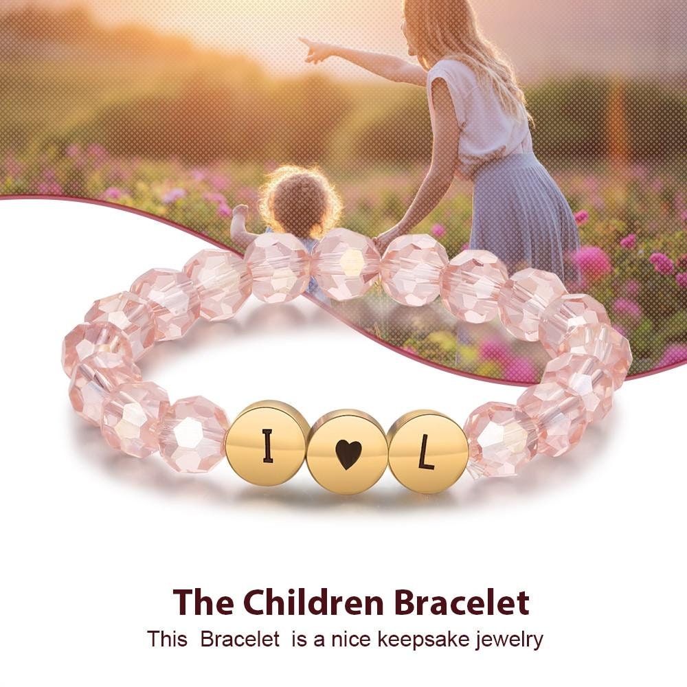 Personalized Engraved Initial Bracelets for Girls Customized Letter & Name Children Bracelet Christmas Gifts for Kids Customized Bracelets