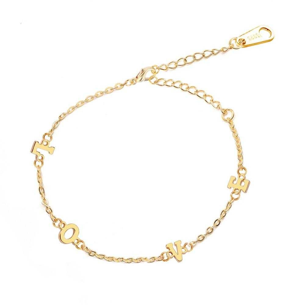Personalized Name Bracelet Anklet Single letter Customized Simple And Unique Letter Jewelry Stainless Steel Girl Women Gift Customized