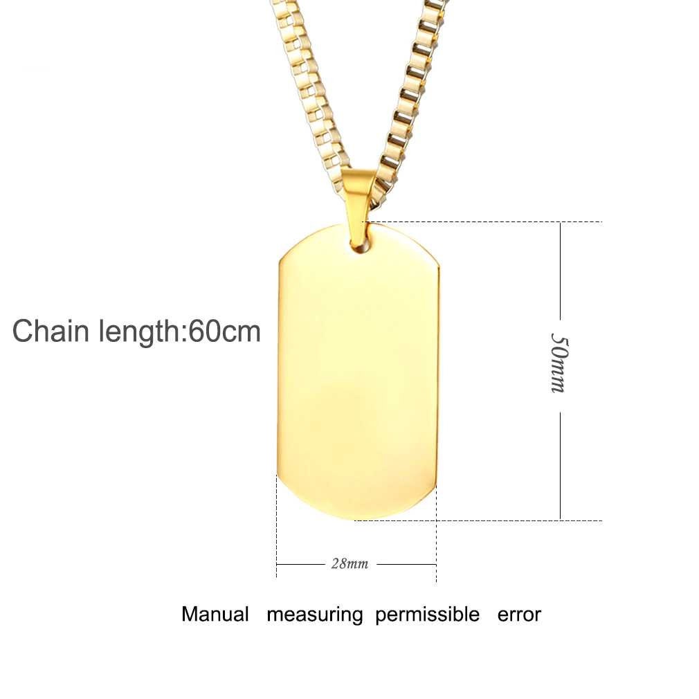 Stainless Steel Custom Engraved Necklace Army Tag Pendants Double Side DIY Personalized ID Memorial Photo Jewelry Custom Name Customized