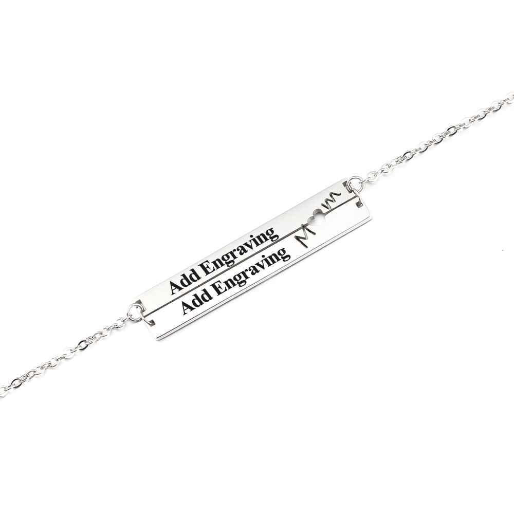 Personalized Stainless Steel Nameplate Bar Necklace Women Custom Name Necklaces Gift Customized Necklaces
