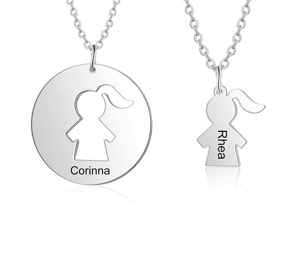 Personalized Necklaces Fashion Stainless Steel Jewelry Engraved Name Link Chain Charm Girl Pendant Cute Gifts for Women Customized Necklaces