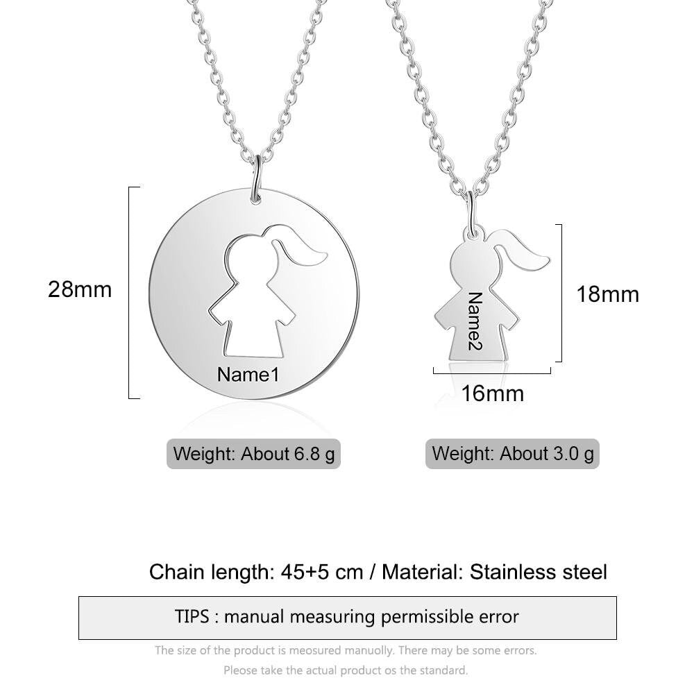 Personalized Necklaces Fashion Stainless Steel Jewelry Engraved Name Link Chain Charm Girl Pendant Cute Gifts for Women Customized Necklaces