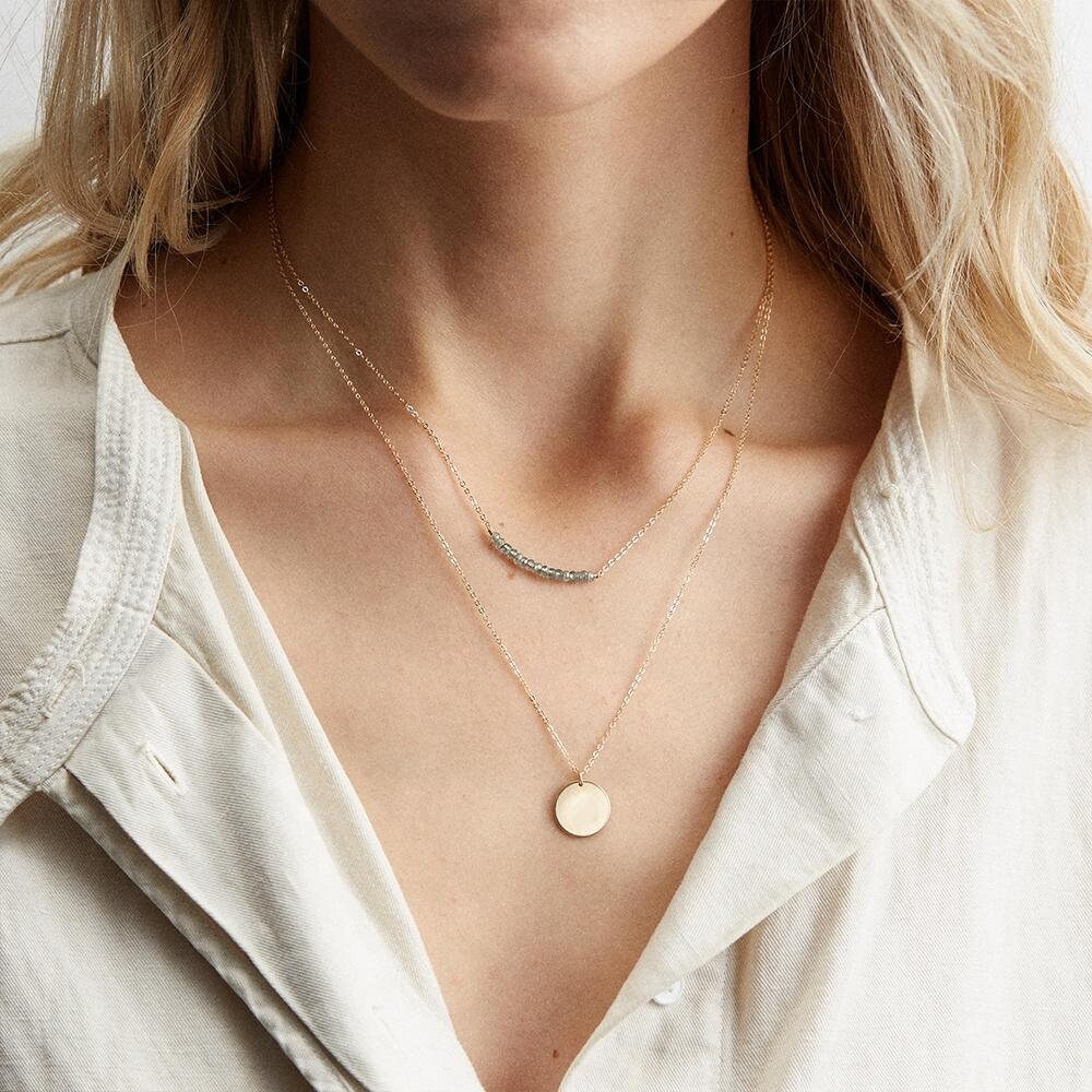Crystal Necklace, Layered Necklace, Necklace Set, Necklace for Women, Fine Necklace, Trendy Jewelry, Gold Necklace, Silver Necklace, Silver