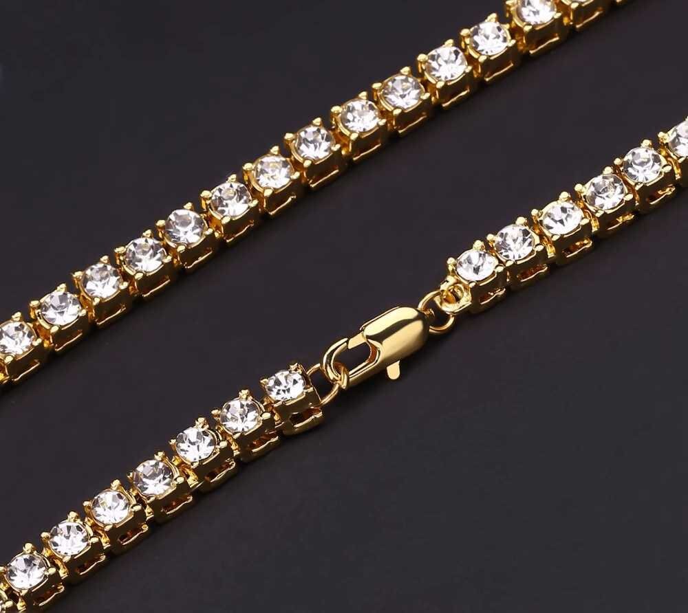 Hip Hop Bracelet Shining Iced Zircon Tennis Chain Luxury Crystal Men Material Gold Silver Box Clasp CZ Bracelet Customized Bracelets