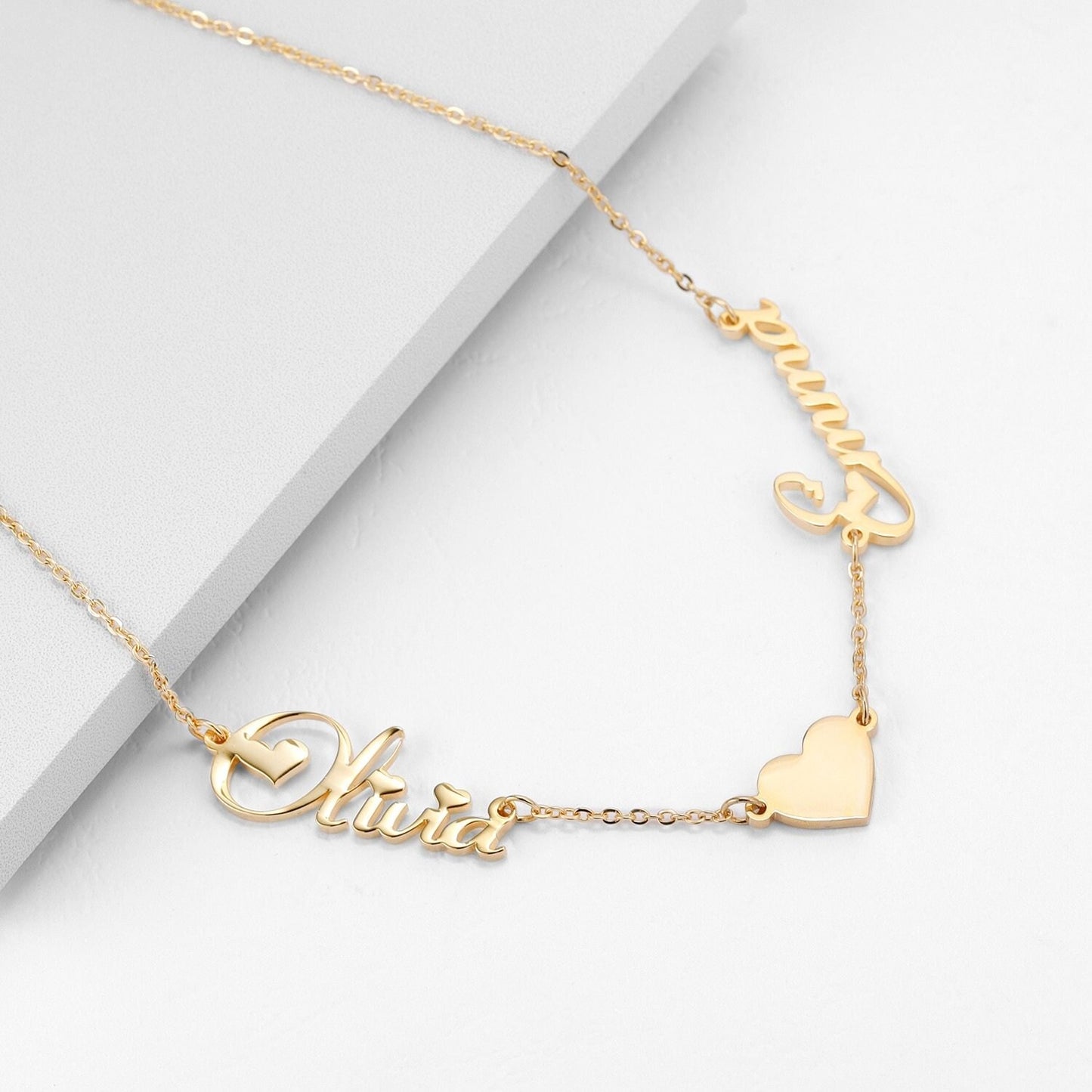 Fashion Custom Name Heart Symbol Necklace Stainless Steel Pendants Statement Personalized Choker For Women Gift Gold Jewelry Customized