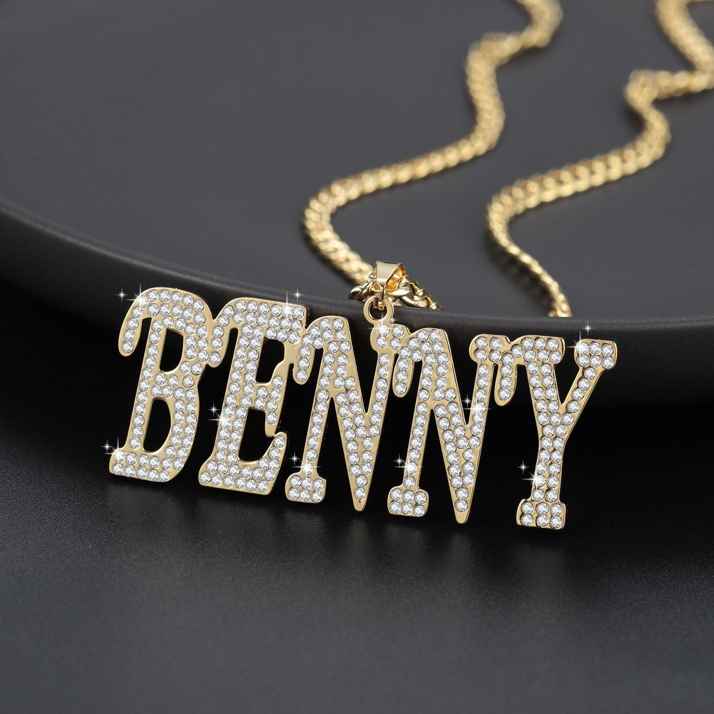 Personalized Custom Name Italic letters Cuban Chain Necklace Pendant hip hop High Stainless Steel Bling Jewelry Women Men Gifts Customized