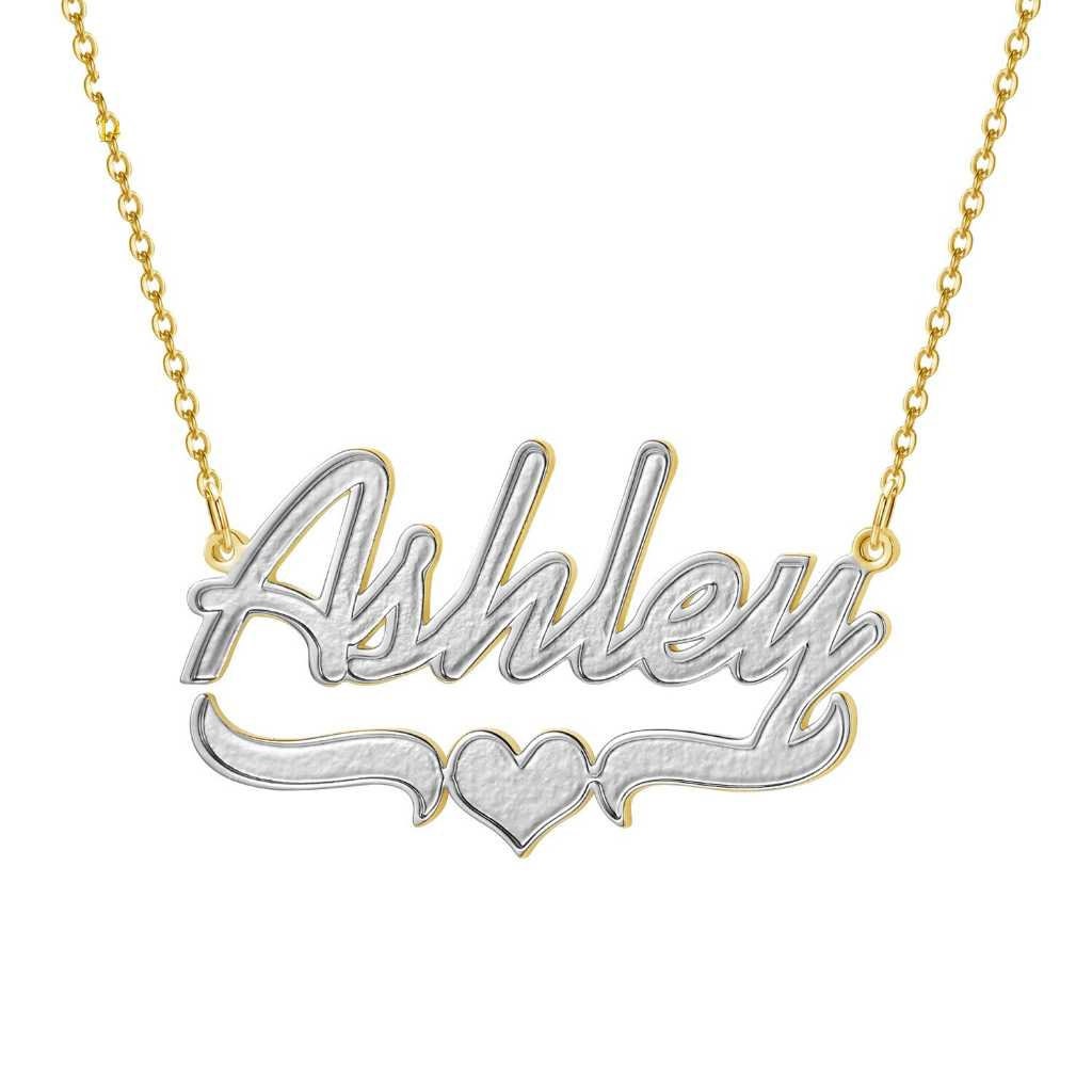 Personalized Stainless Steel Name Necklace Double Gold Plated Nameplate Multi Chains Custom Name Necklace Charm Jewelry Women Customized
