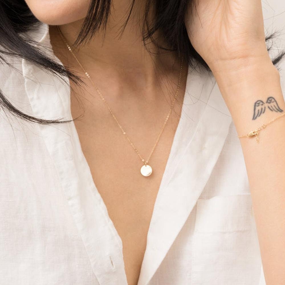 Double Layered, Necklace Pendant, Necklace for Women, Gold Plated, Cuban Link, Chain Coin, Charm, Necklace Set, Minimalist Jewelry, Trendy