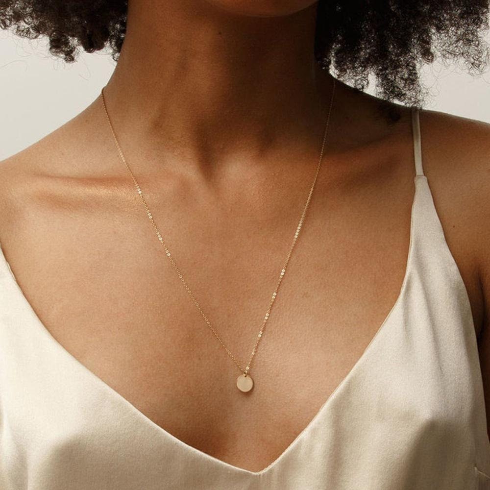 Double Layered, Necklace Pendant, Necklace for Women, Gold Plated, Cuban Link, Chain Coin, Charm, Necklace Set, Minimalist Jewelry, Trendy