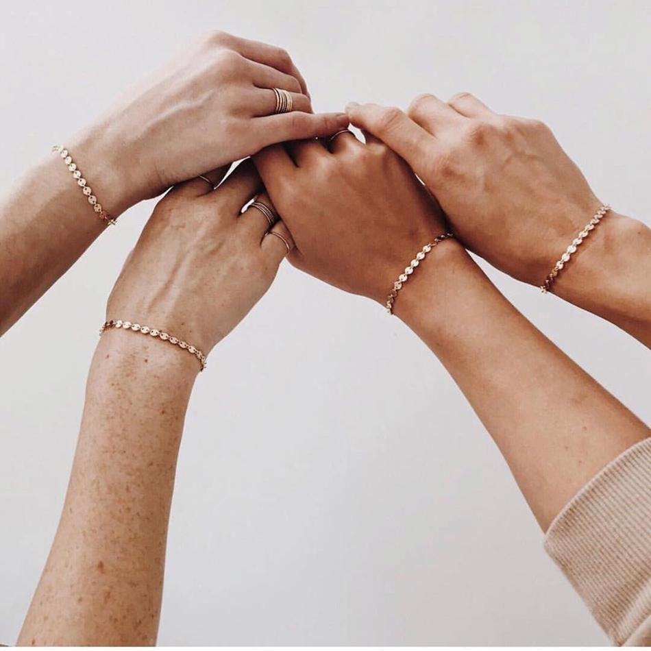 Glittering Chain, Gold Necklace, Adjustable Bracelet, Bangles for Women, Sequin Chain, Dainty Bracelet, Trendy Jewelry, Jewelry for Woman,