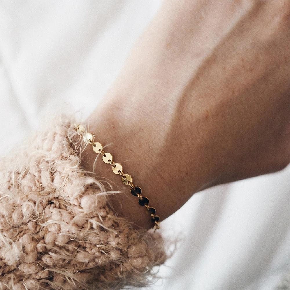Glittering Chain, Gold Necklace, Adjustable Bracelet, Bangles for Women, Sequin Chain, Dainty Bracelet, Trendy Jewelry, Jewelry for Woman,