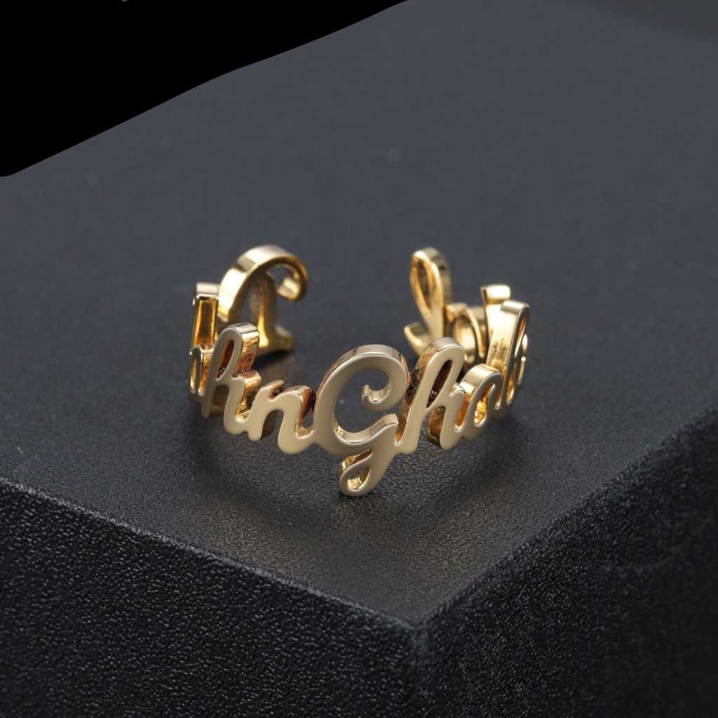 Dainty Custom Name Ring Personalized Name Ring Party Wedding Custom Rings For Women Stainless Steel Jewelry Not Fade Charm Gifts Customized
