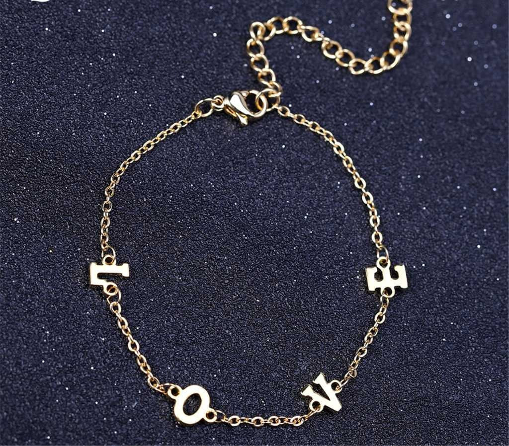 Personalized Name Bracelet Anklet Single letter Customized Simple And Unique Letter Jewelry Stainless Steel Girl Women Gift Customized