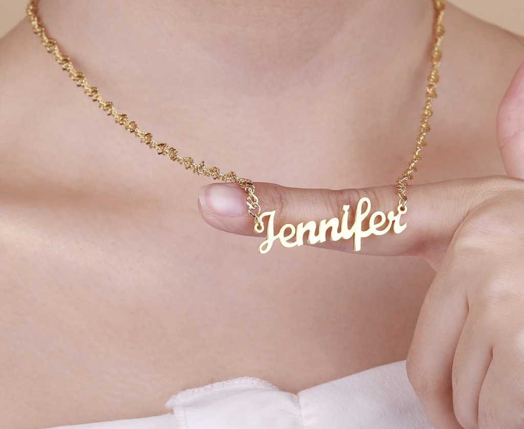 Personalized Necklace Name Necklace Custom Wave Chain Plate Necklace Jewelry Alloy Necklace Jewelry For Women Gifts Customized Necklaces