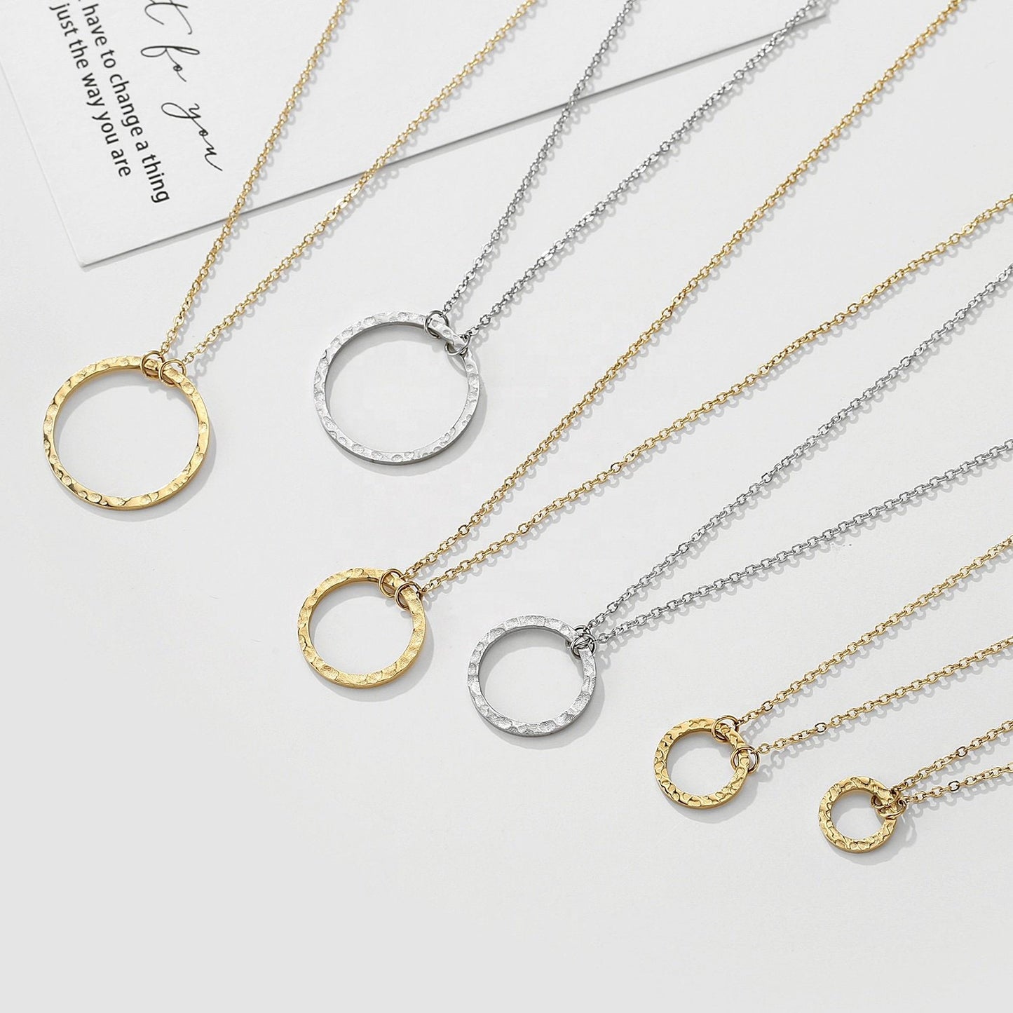 Hollow Circle Necklace, Circle Pendant, Trendy Jewelry, Dainty Necklace, Necklace for Women, Fashion Charms, Pendant Necklace, Trendy