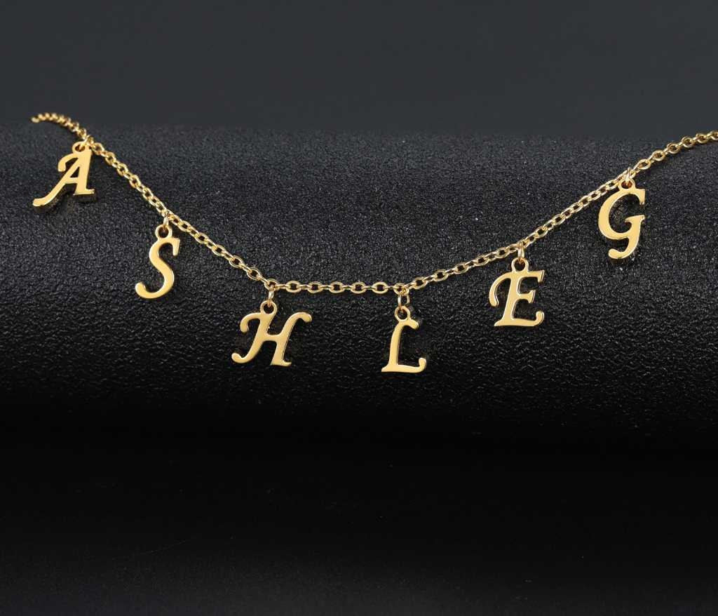 Personalized Initial A-Z Letter Name Necklace For Women Custom Stainless Steel Alphabet Pendant Choker Best Friend Jewelry Gifts Customized
