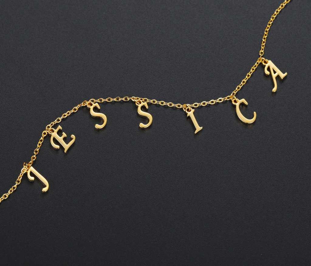 Personalized Initial A-Z Letter Name Necklace For Women Custom Stainless Steel Alphabet Pendant Choker Best Friend Jewelry Gifts Customized