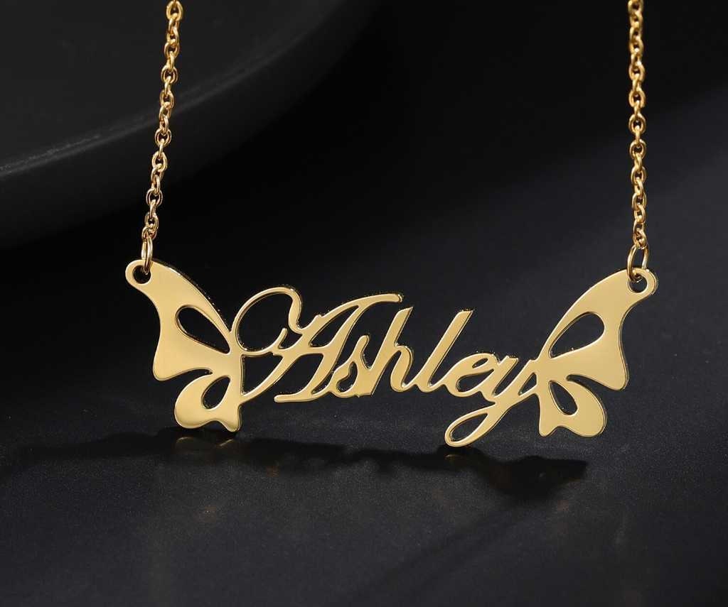Fashion Custom Name Stainless Steel Necklaces Personalized Jewelry Butterfly Chain Pendant for Women Gifts Customized Necklaces