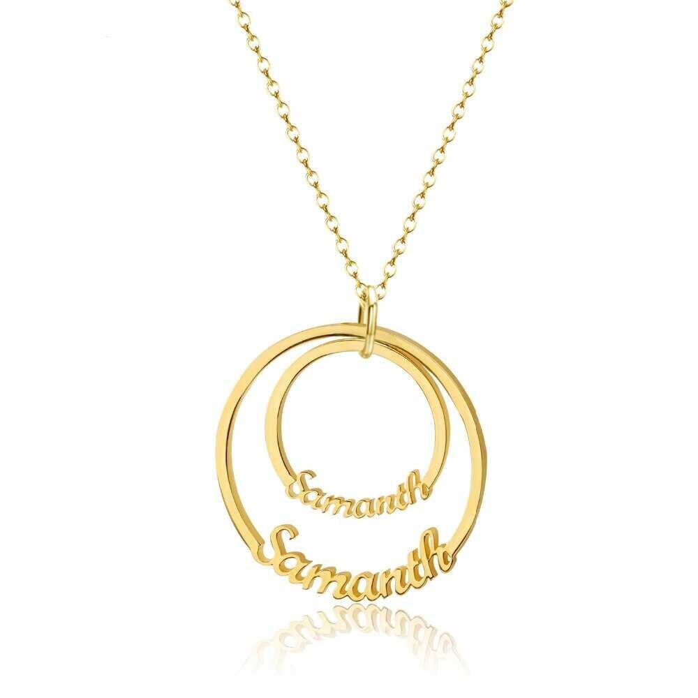 Double Discs Custom Necklace Personalized Gold Name Necklaces For Women High Quality Stainless Steel Custom Jewelry Wedding Gift Customized