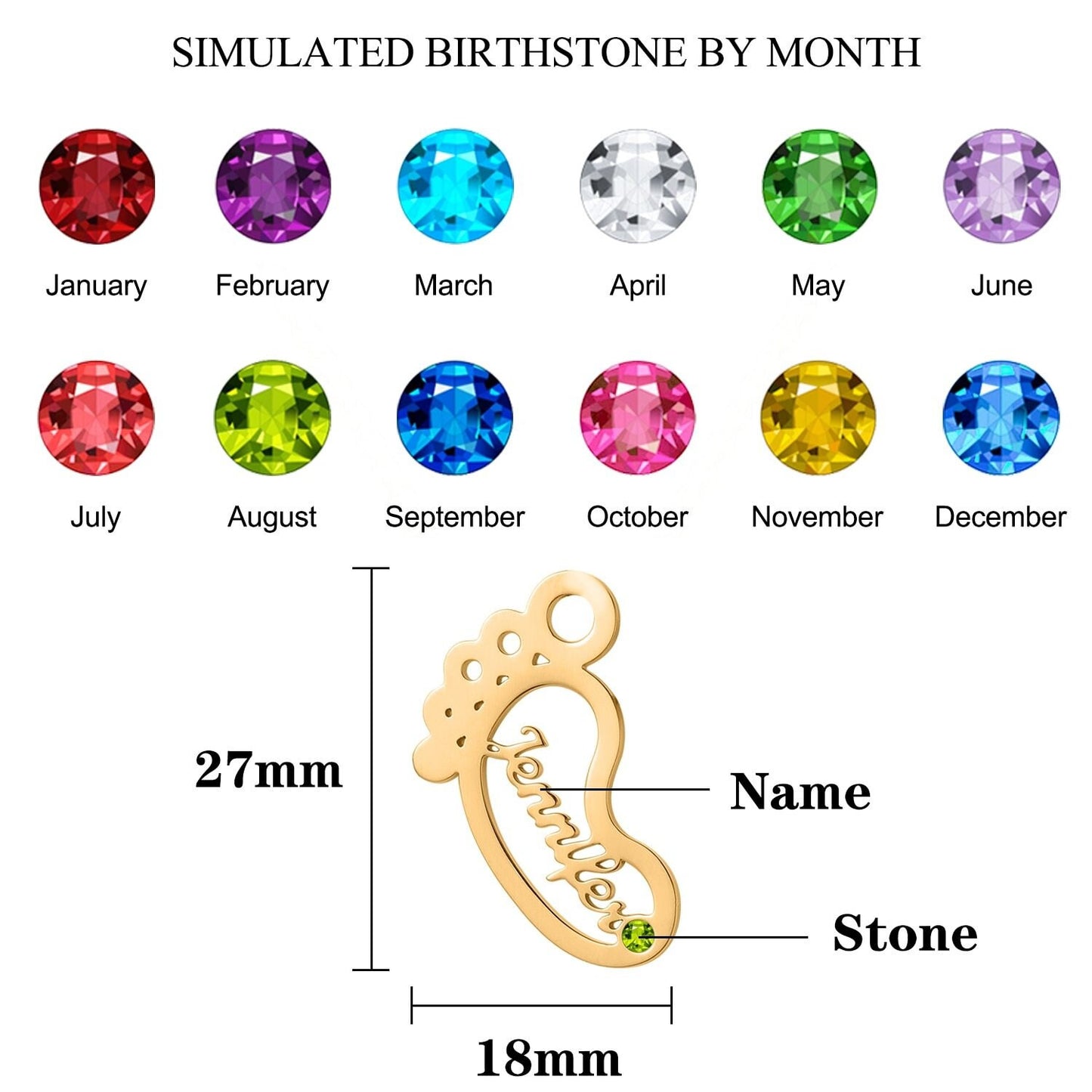 Custom Name Necklace Pendant Custom Birthstone Letter Necklaces Personalized Fashion Stainless steel Jewelry For Baby Gift Customized
