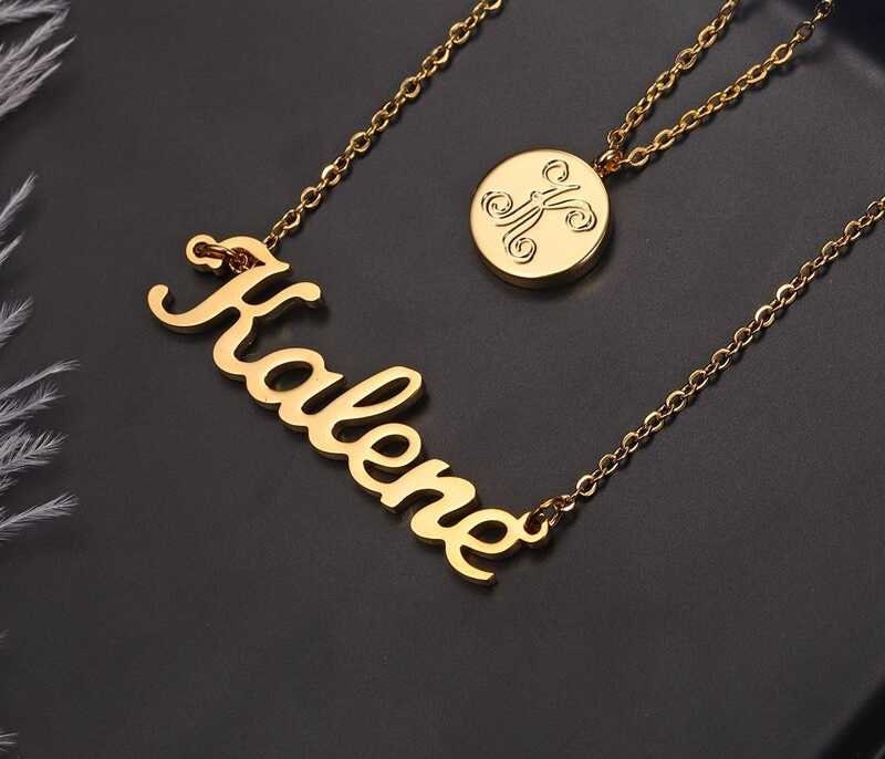 Custom Name Necklace Personalized Women's Pendant Stainless Steel Jewelry Fashion Silver Chain Birthday Gifts For Women Customized Necklaces